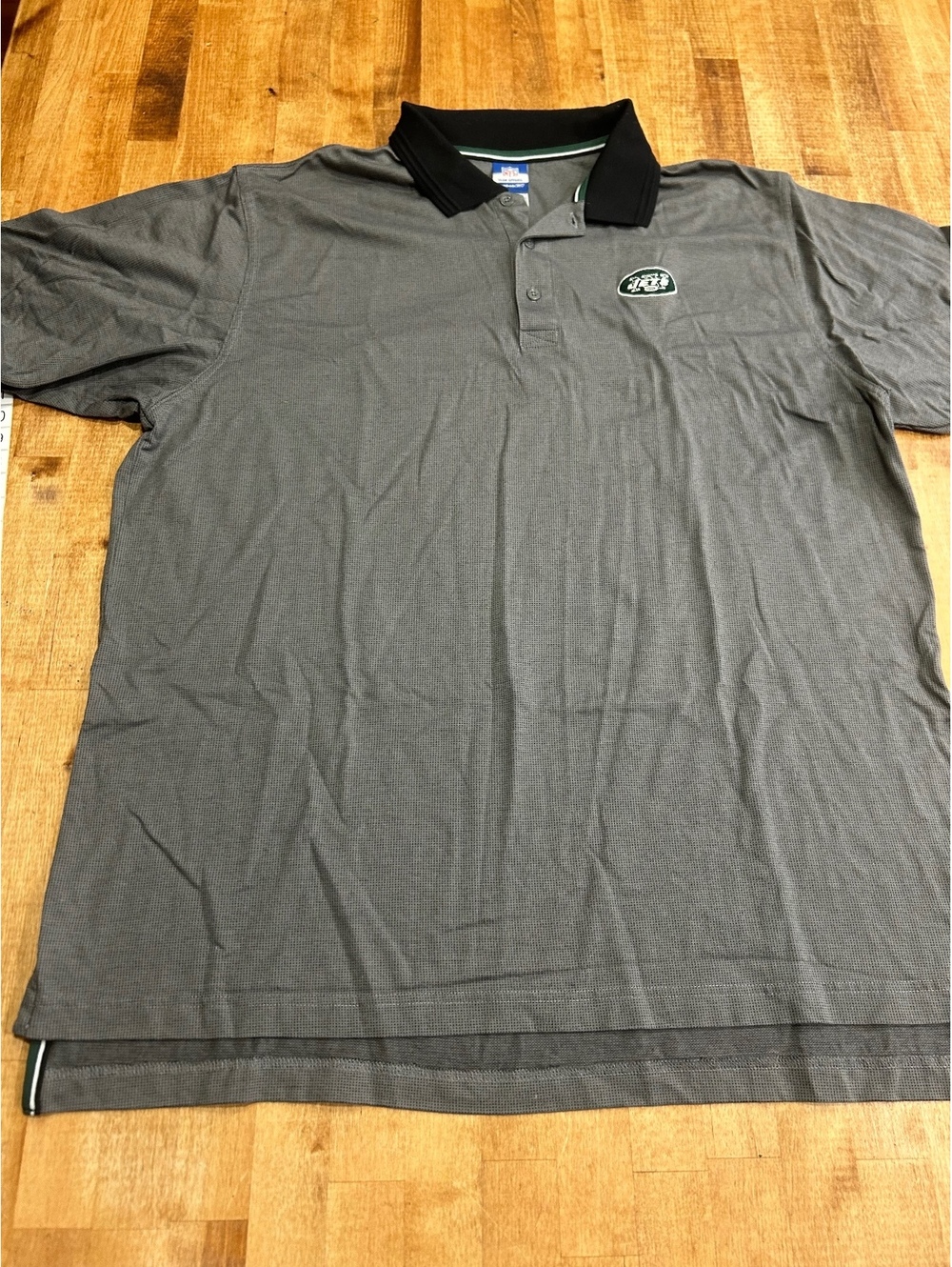 NFL Team Apparel Reebok Polo Shirt XL Gray with Black Collar